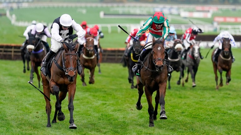 Adagio (right) finished with a length of West Cork at the 2021 Greatwood Hurdle