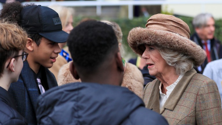 The Duchess of Cornwall with members of the Ebony Horse Club