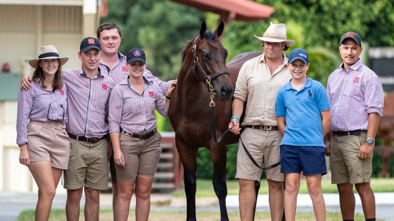Tom Magnier (third from right) and the Newgate team with the session-topping I Am Invincible colt