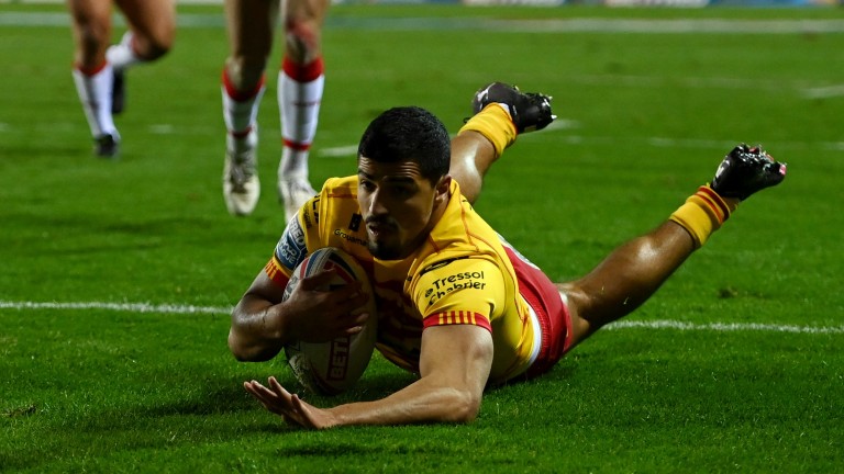 Fouad Yaha goes over to score for Catalans Dragons