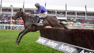 CHELTENHAM, ENGLAND - MARCH 16: Paul Townend riding Energumene clear the last to win The Betway Queen Mother Champion Chase on day two of The Festival at Cheltenham Racecourse on March 16, 2022 in Cheltenham, England. (Photo by Alan Crowhurst/Getty Images