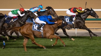 Shahryar (Cristian Demuro) beats Yibir in the Sheema ClassicMeydan 26.3.22 Pic: Edward Whitaker
