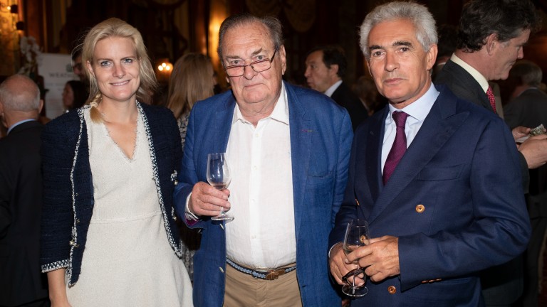 Desmond Stoneham (centre), pictured with Alex Summerfield and Arqana's Eric Hoyeau in Deauville, was the man in the know when it came to the restaurant and bar scene