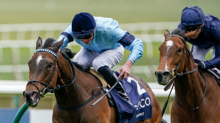 Cachet driven clear by James Doyle to win the 1,000 Guineas