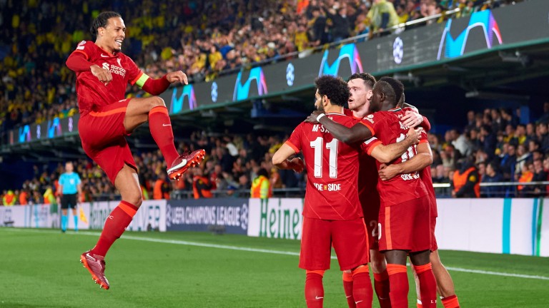 Liverpool celebrate victory over Villarreal in the semi-final second leg