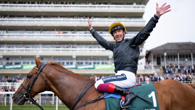 Frankie Dettori has every reason to celebrate after yet another victory on Stradivarius