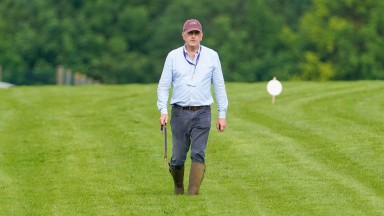 EPSOM, ENGLAND - MAY 23: Clerk of the Course, Andrew Cooper at Epsom Racecourse on May 23, 2022 in Epsom, England. (Photo by Alan Crowhurst/Getty Images)