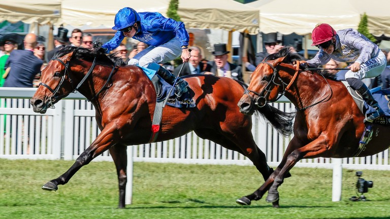 Coroebus fends of Lusail to win the St James's Palace Stakes at Royal Ascot