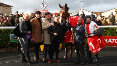 Steve Packam and Goshen in The Winners enclosure at Wincanton on 19th February 2022