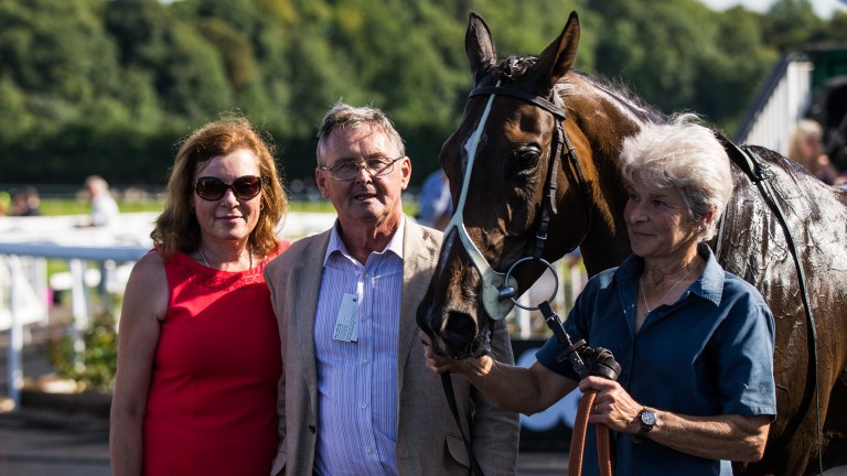 Ken Arrowsmith with wife Jan after Taws' success at Chepstow in 2017
