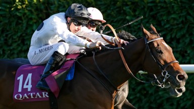CHANTILLY, FRANCE - OCTOBER 02: Luke Morris riding Marsha (nearest) win The Qatar Prix de l'Abbaye de Longchamp at Chantilly racecourse on October 02, 2016 in Chantilly, France. (Photo by Alan Crowhurst/Getty Images)