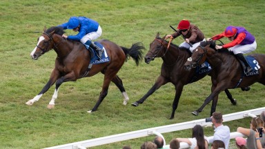 Mysterious Night (William Buick) wins the G3 Prix Francois BoutinDeauville  14.8.22 Pic: Edward Whitaker