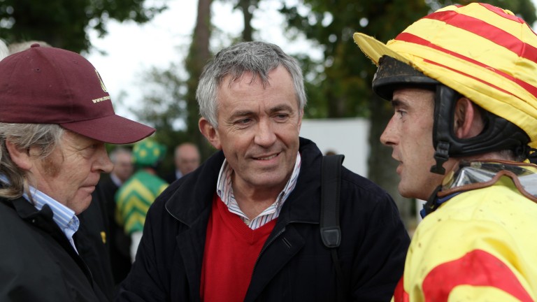Michael O'Flynn (centre) with Mouse Morris and Ruby Walsh at Gowran Park in 2010