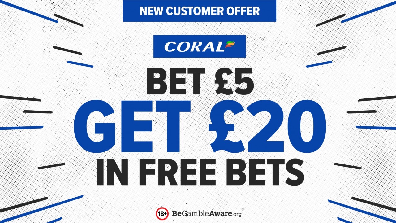 Coral signup offer bet £5 and get £20 in Coral free bets Horse