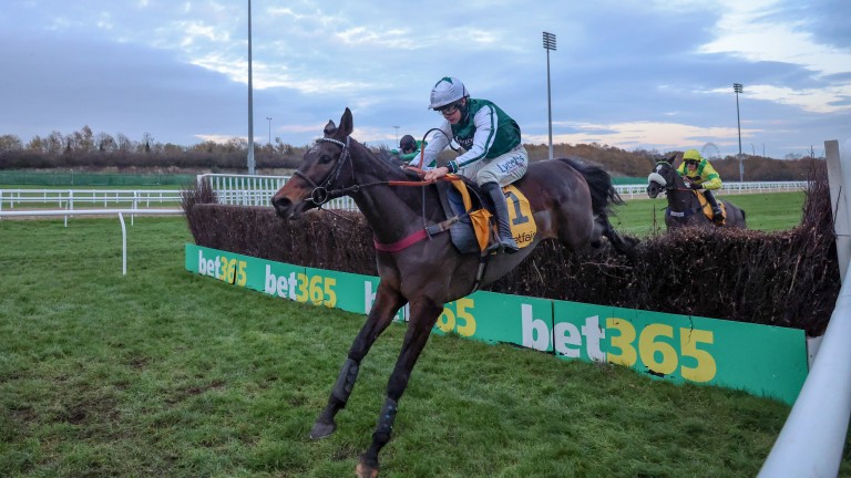 L'Homme Presse and Charlie Deutsch on their way to victory in the Newcastle Rehearsal Chase