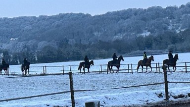 A winter scene at Lawney Hill's Woodway Farm base