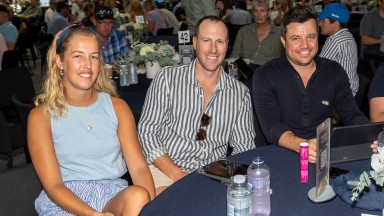 Margaux (Godolphin Flying Start) with Andy Williams (2nd left) and ???, ??? at the Magic Millions Yearling Sales - Day 3 at Magic Millions Sales ComplexMandatory Photo Credit: Magic Millions / Darren Tindale - The Image is Everything Â© The Image is Every